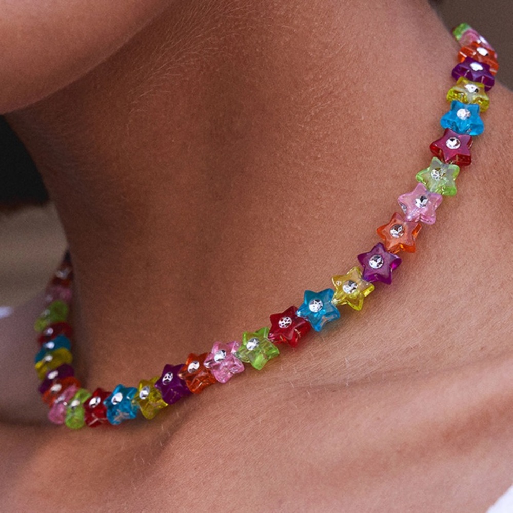 Brandy Melville Multicolor Star Bead Necklace (2 for $25, 3 for $30) - Picture 2 of 13